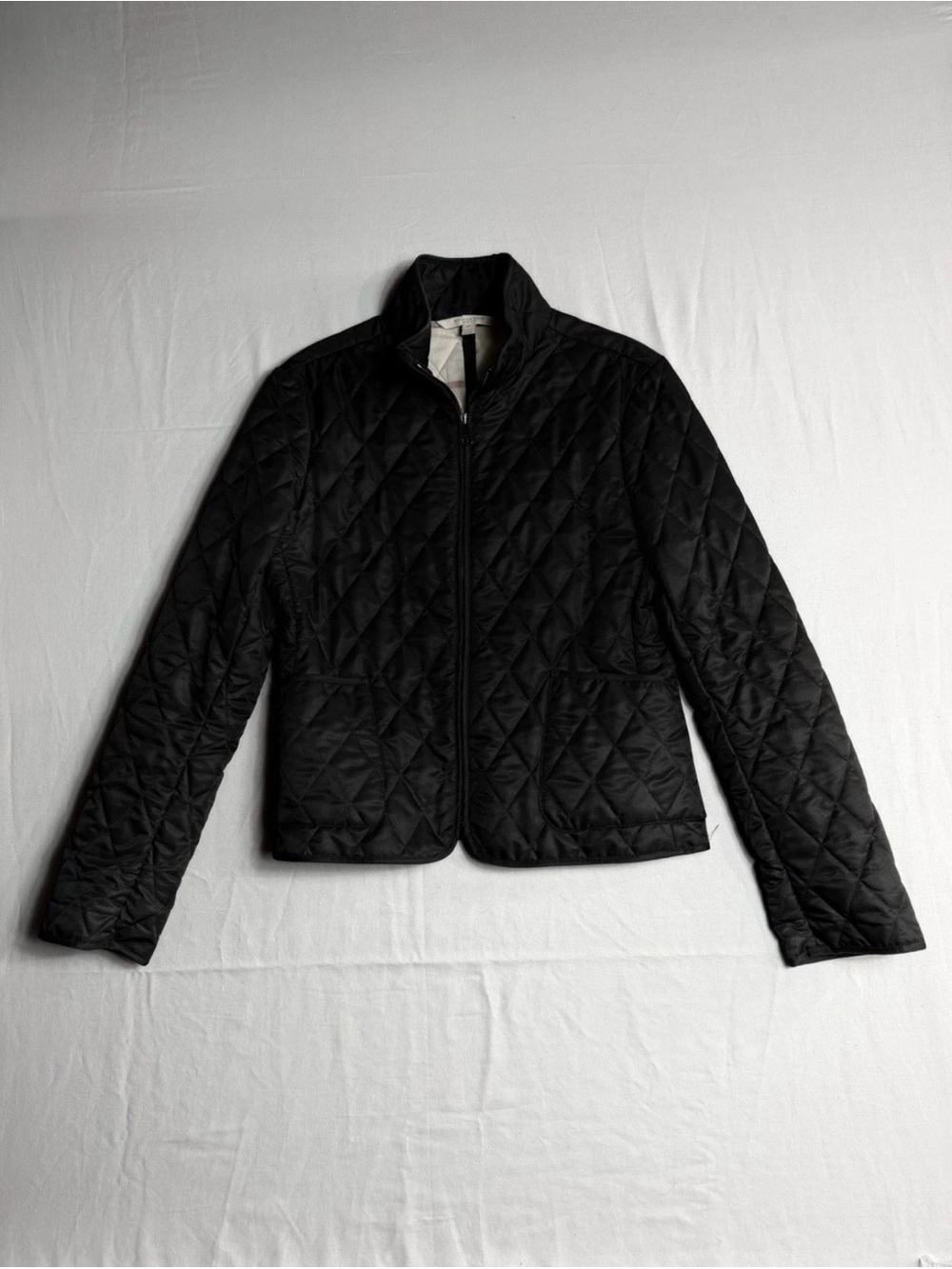 Burberry Black Quilted Jacket - Zip Front